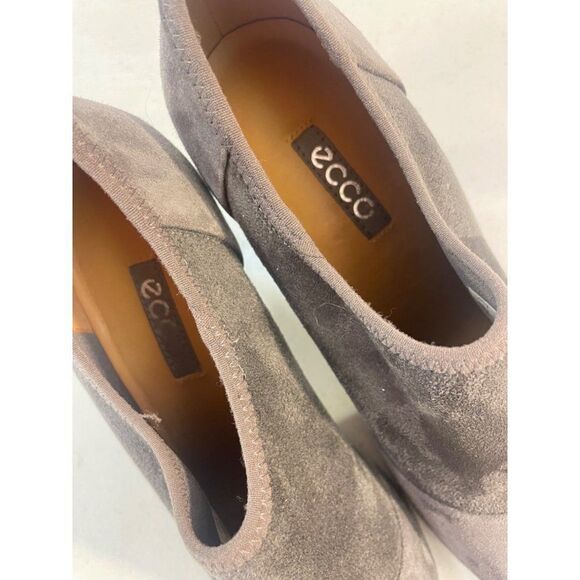 Ecco Shoes Casual Pump Heels Slip On Grey Suede Closed Toe 37 US 6 6.5 - Picture 6 of 6